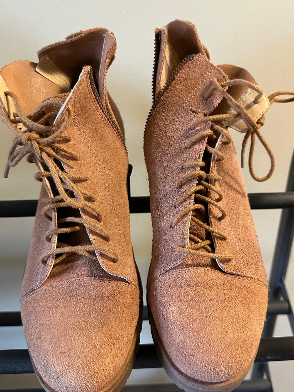 Caterpillar Tan Suede Lace-Up Ankle Boots